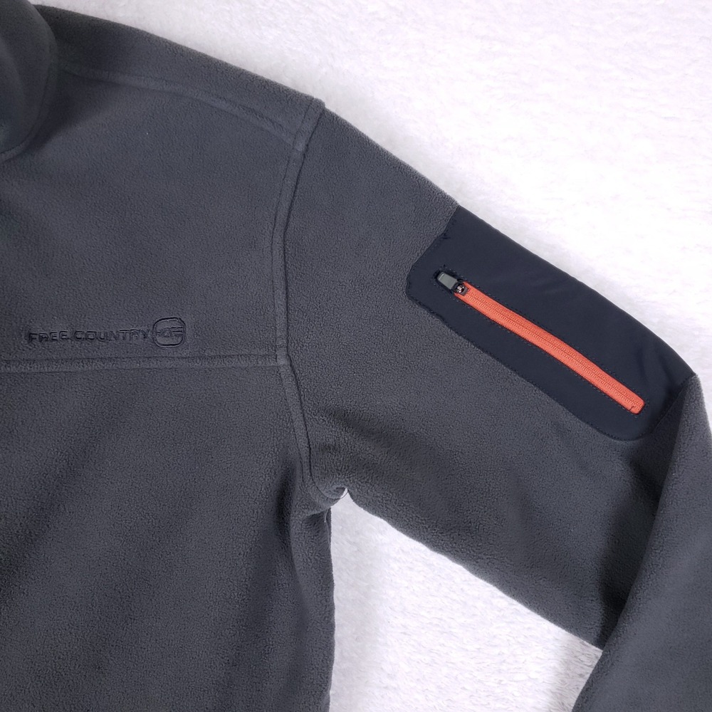 Free Country Fleece Jacket Mens Small Full Zip Gray Technical Outdoor Gorpcore - Picture 3 of 9